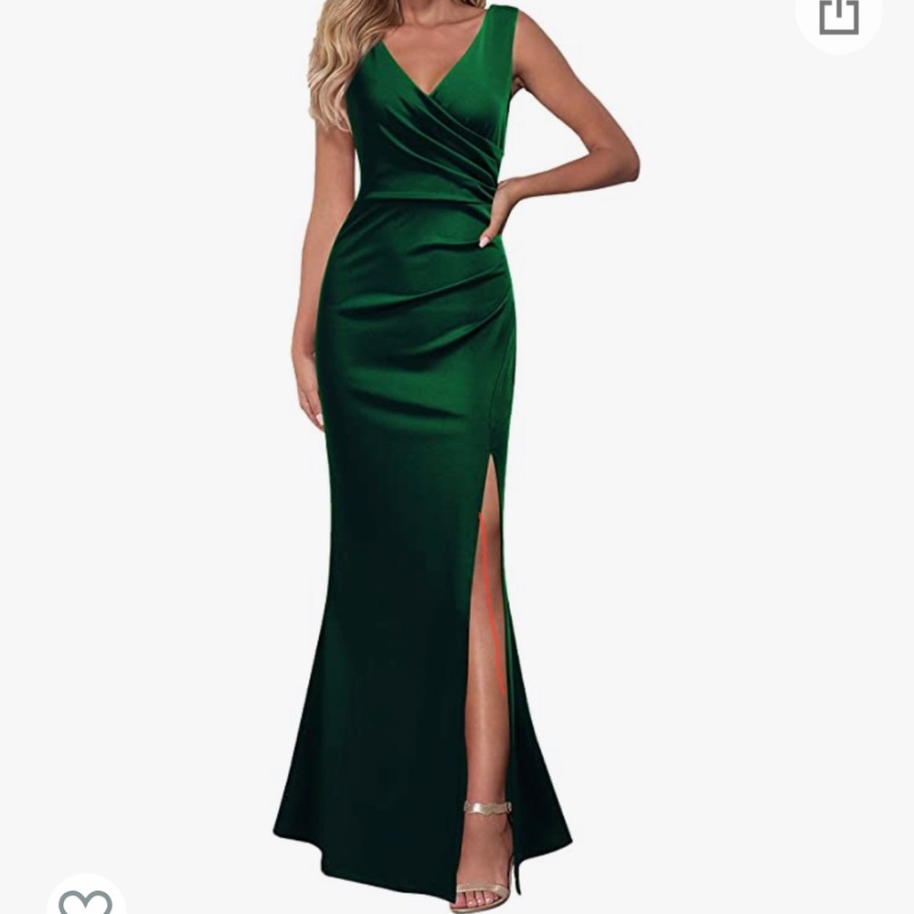 Sleeveless V Neck Split Evening Cocktail Long Dress